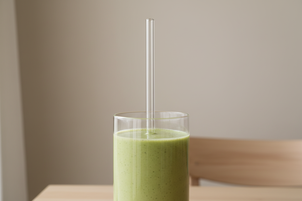 Rett glasssugereør i smoothie